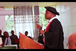 Prof. Maulid Walad Mwatawala of Sokoine University of Agriculture presenting his professorial inaugural lecture on Facilitating International Agricultural Trade through Science: The Case of Tephritid Flies